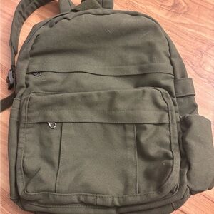 Olive Green Canvas Backpack